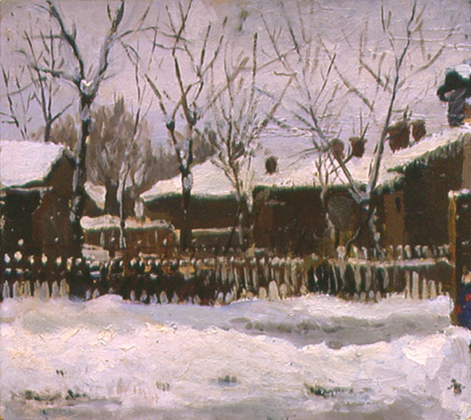 «Двор в Марьиной Роще» 1952 год Собр. Д. Томас. Мадрид. Художник Величко Вадим Семёнович