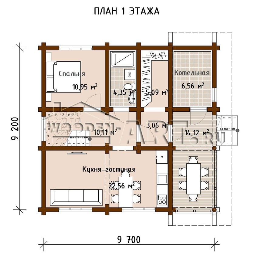 «Лесное озеро» 155 кв. м. Проекты деревянных домов