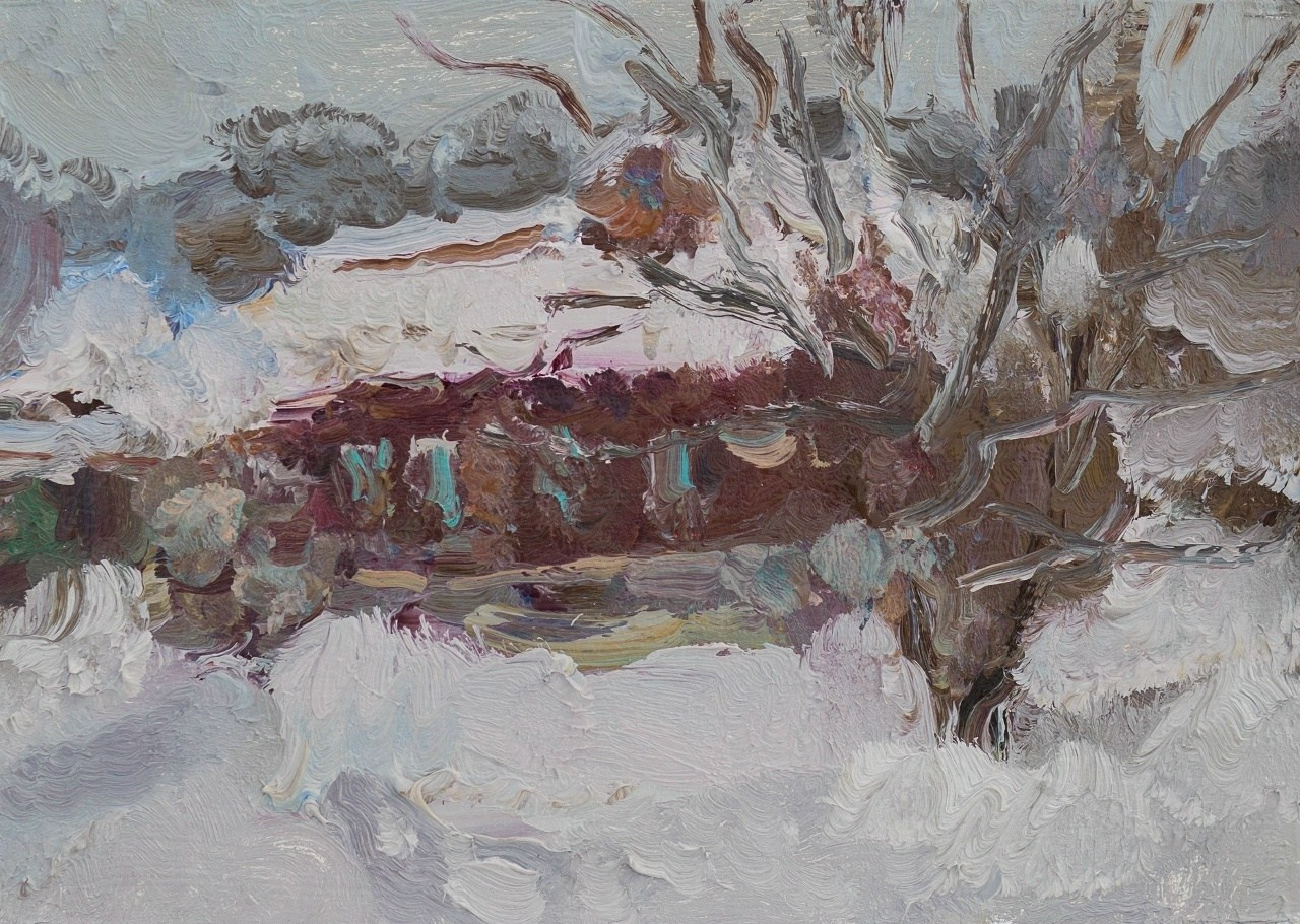 Домик в Затоне. Художник Александр Каверин