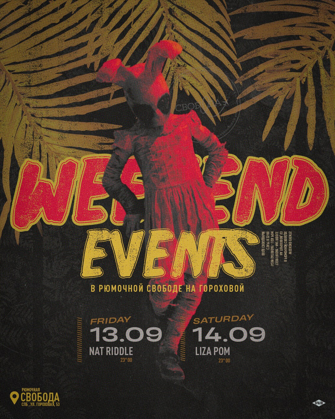 WEEKEND EVENTS. Spaidi Design | Graphic Design