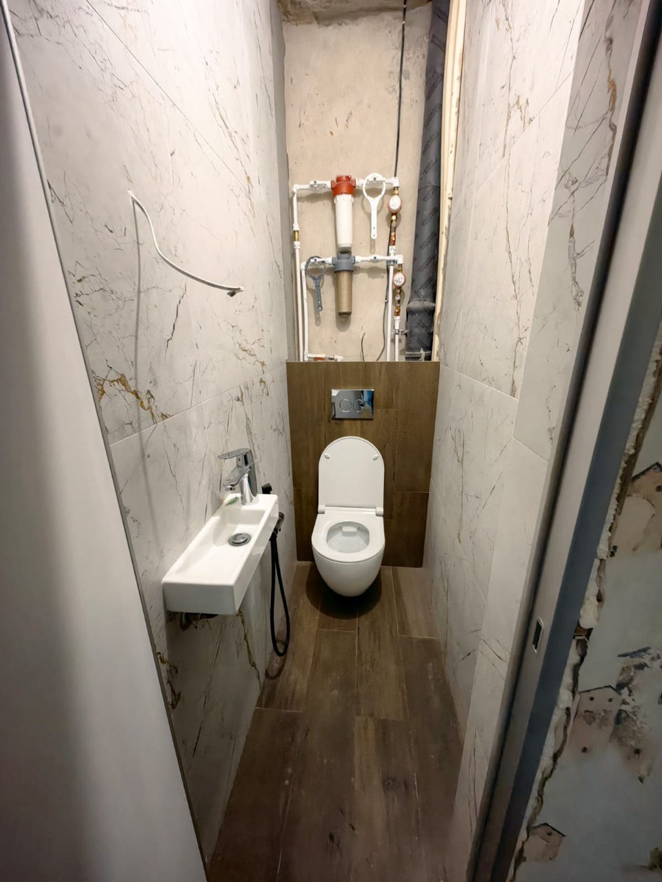 Ванная комната (ул. Фучика д. 78). Ремонт санузла, туалета, ванной под ключ в Казани. Укладка плитки