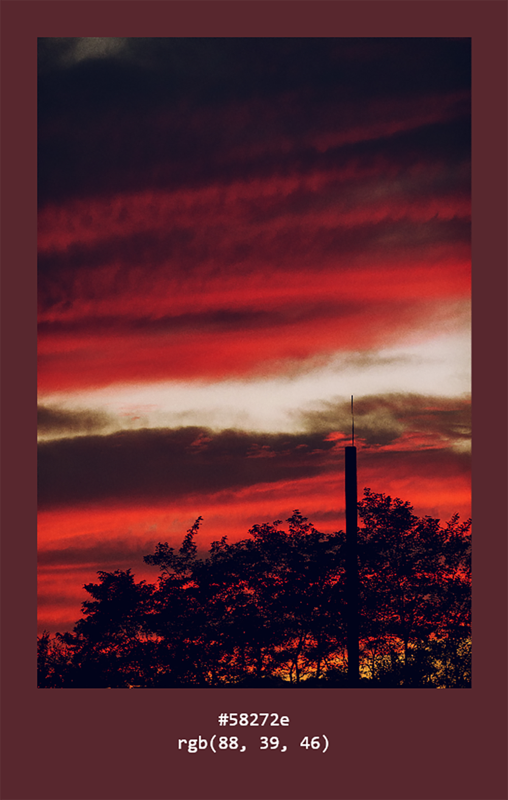 Скриншот, демонстрирующий работу приложения, генерирующего средний цвет по фото