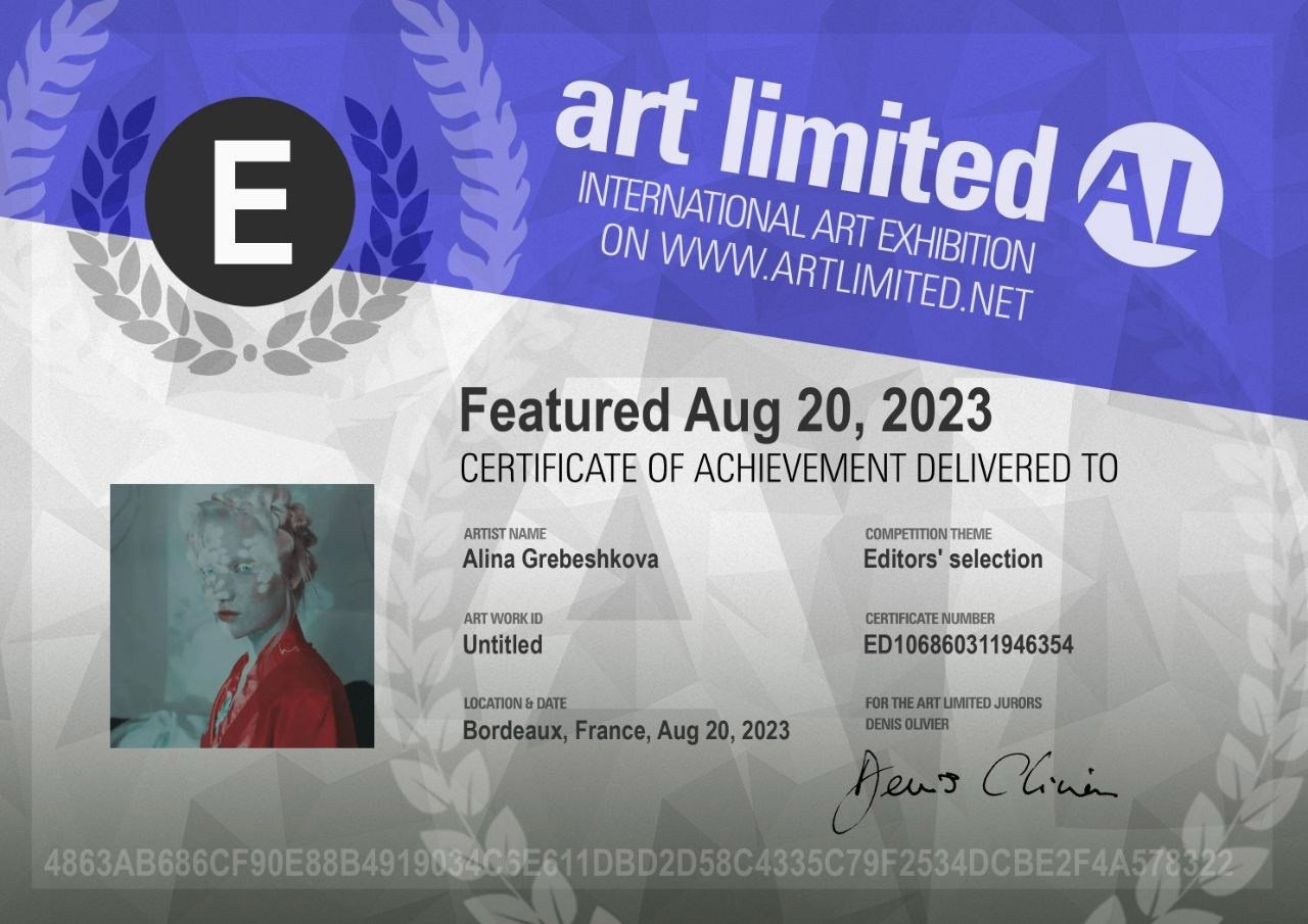 CV, БИОГРАФИЯ. Арт фотограф Алина Гребешкова, Химки, Москва