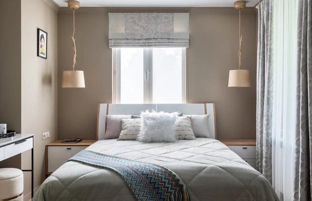 Квартира в Зеленогорске. Шторы на заказ в СПб. Выезд дизайнера, карнизы, жалюзи и рулонные шторы