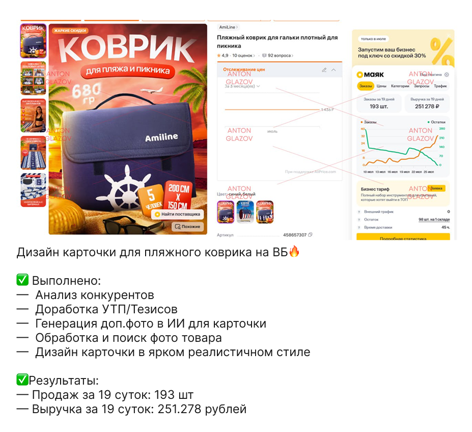 Результаты клиентов [продажи]. Дизайн карточек для маркетплейсов
