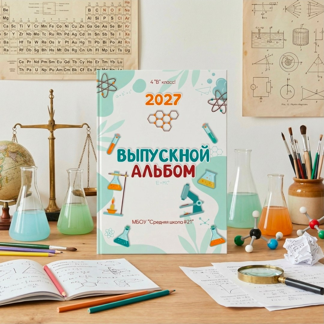 Юный химик. Выпускной альбом в Реутово для школ и детских садов
