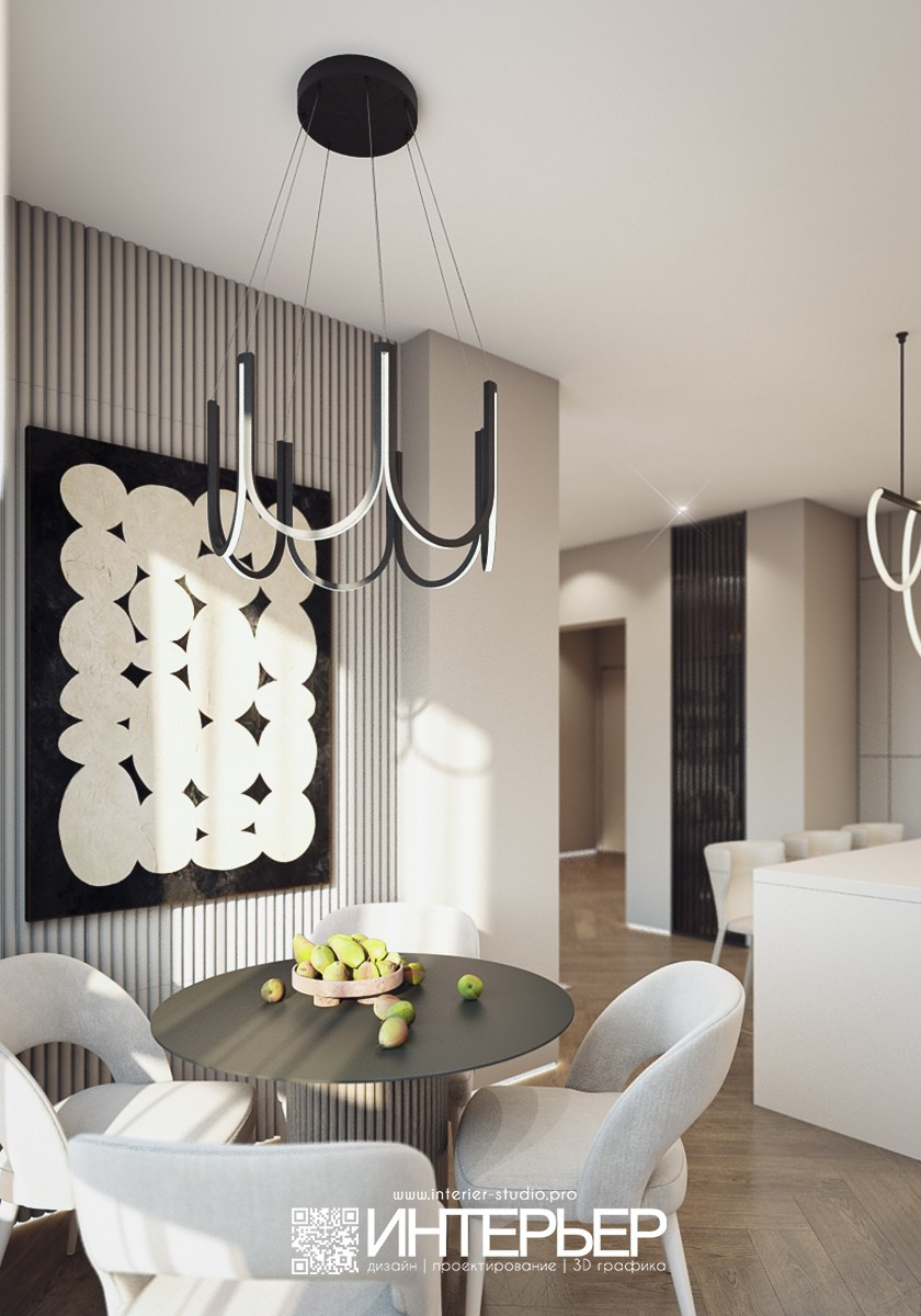 Квартира Михаила. ЖК Печорин. Вариант со светлой столешницей. Дизайн интерьера, 3D визуализация и 3D моделирование. Создание проектов и чертежей. КМВ: Кисловодск, Пятигорск, Ессентуки и удаленно