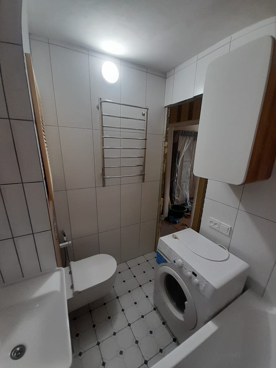 Ванная комната (ул. Минская д. 28). Ремонт санузла, туалета, ванной под ключ в Казани. Укладка плитки