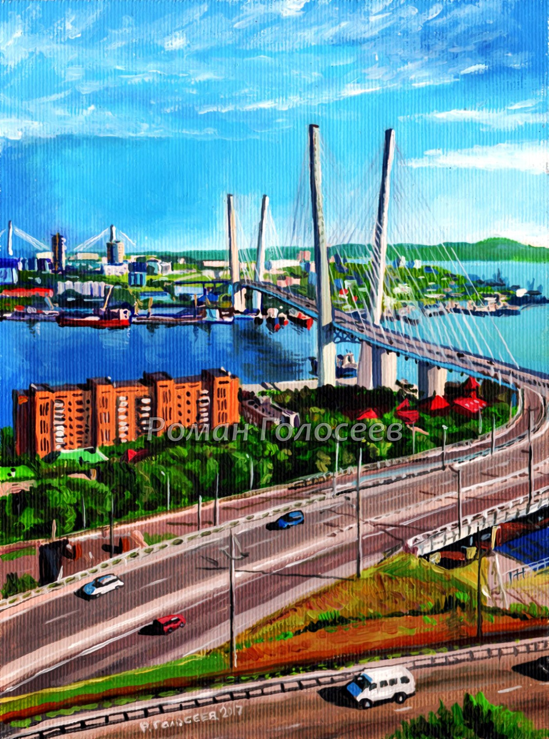 "Хорошая погода в городе", 20х15, холст, масло, 07.08.2017