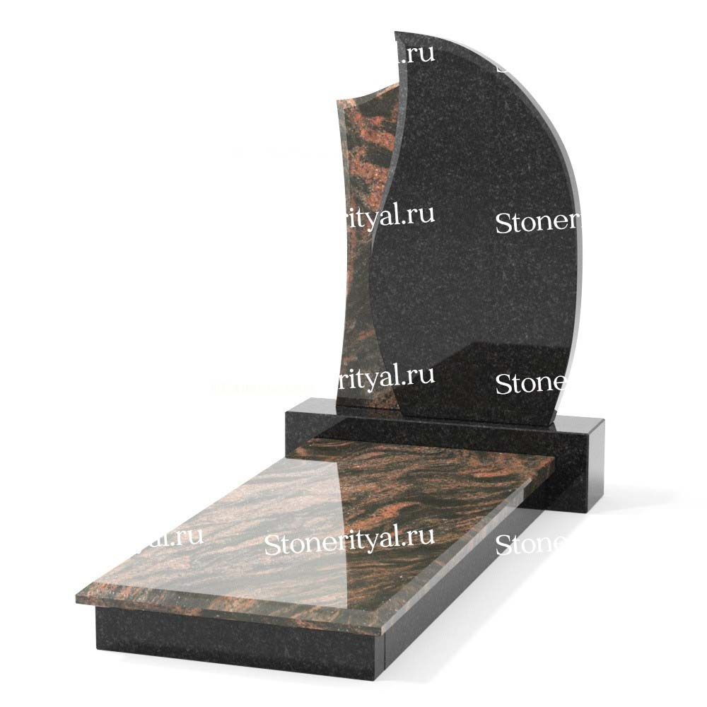 Комбинированные памятники на одного. Изготовление и установка памятников в Москве и МО