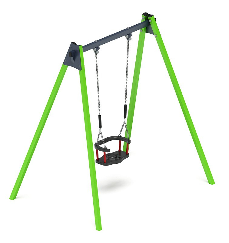 Качели М1 (зеленый) - ИО 11.М.01.03-02.И1 Габариты (ШхДхВ): 1995х1450х2070 Зона безопасности, мм: 2000х7000 Возрастные ограничения от 3 лет, весом не более 70 кг