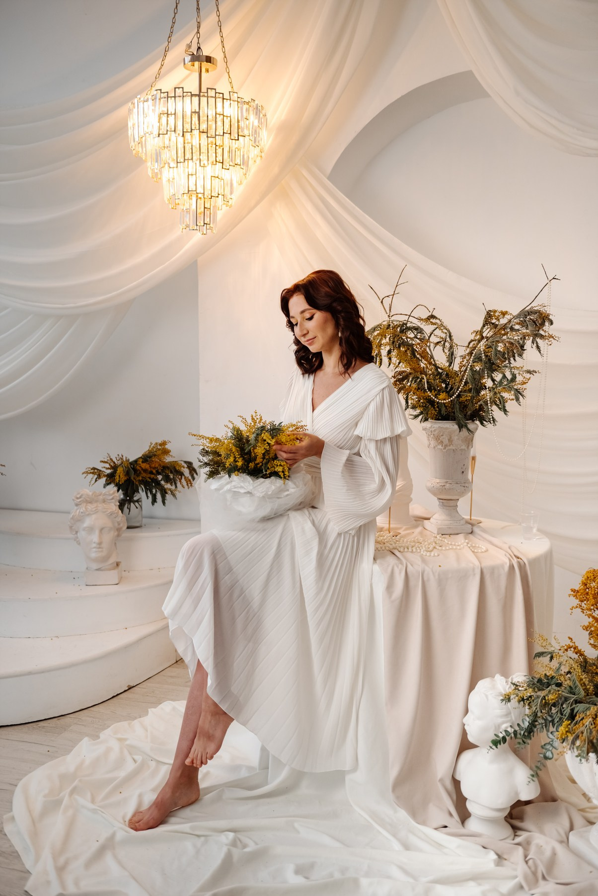 Виктория с мимозой. Свадебный и семейный фотограф в Санкт-Петербурге Елена Худякова