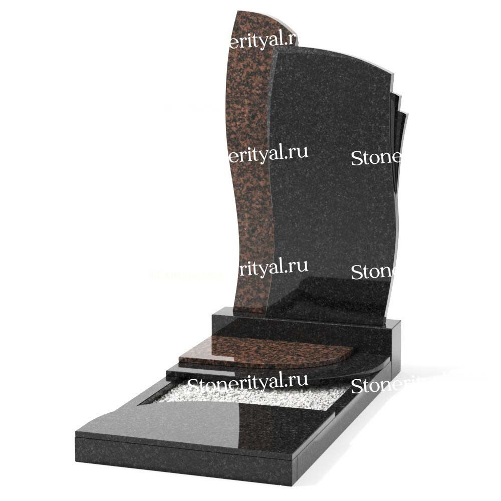 Комбинированные памятники на одного. Изготовление и установка памятников в Москве и МО