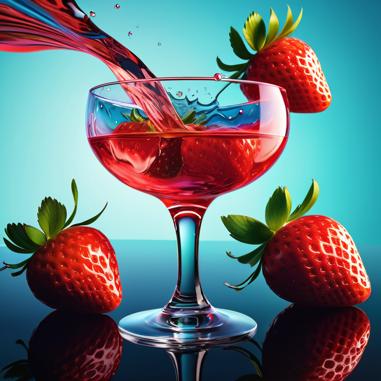 Сочное фото клубничного сока