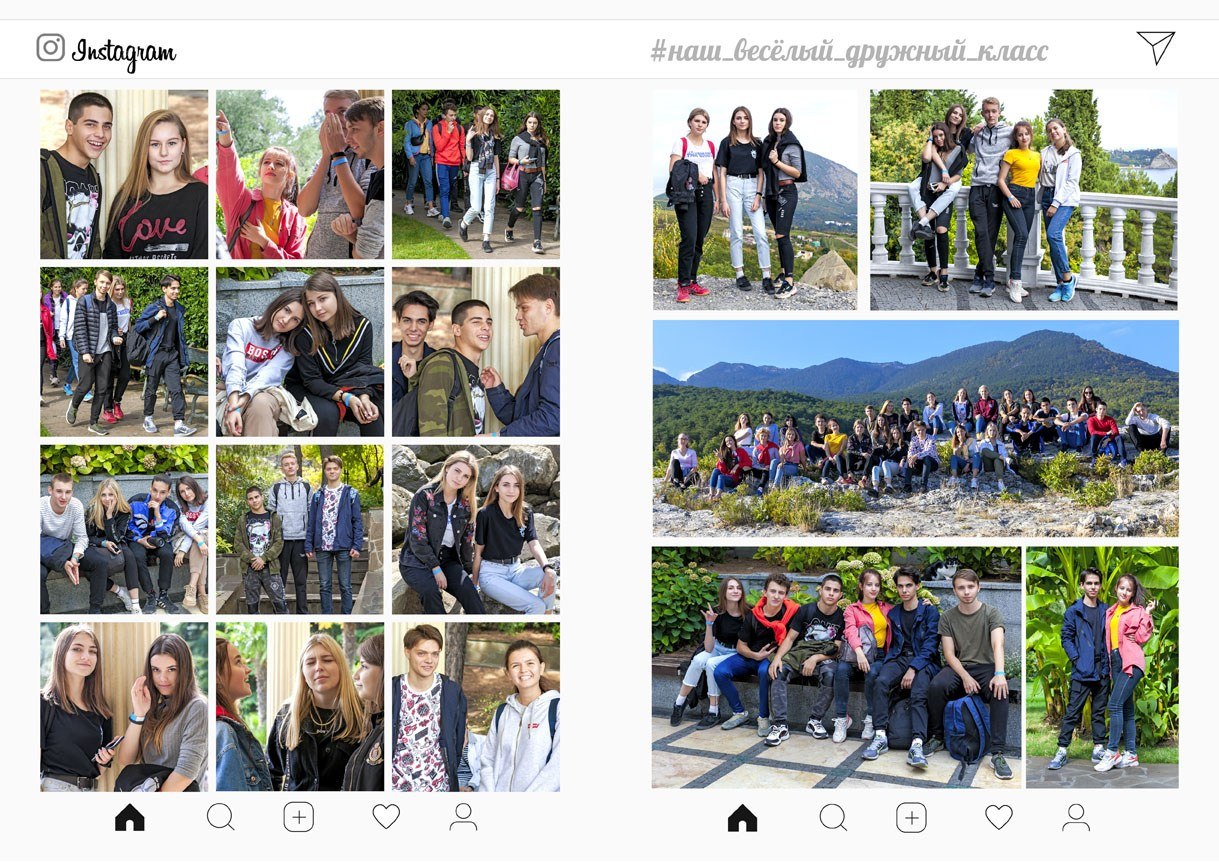 Школьная фотокнига для старших классов , дизайн "Insta". Школьный фотограф в Евпатории