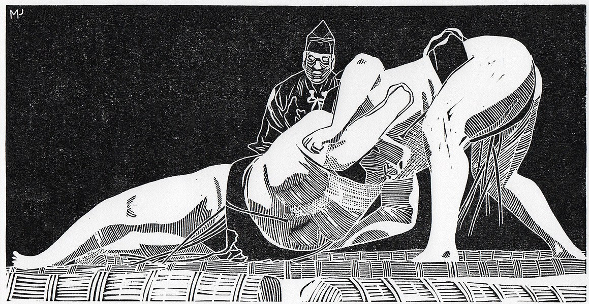 Серия линогравюр Grand Sumo Highlights  по мотивам турниров сумо. Авторская линогравюра, ручная печать на бумаге Ватман Гознак. 大相撲