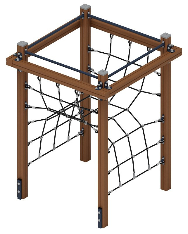 Спортивный комплекс Маугли - СК 2.02.07-01 Габариты (ШхДхВ): 1600х1600х2200 Зона безопасности, мм: 4600х4600 Возрастные ограничения 5-12 лет