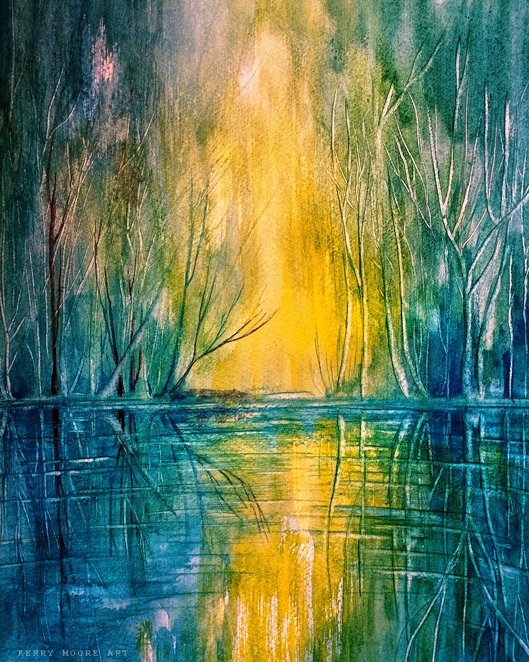 Landscapes in watercolor & acrylic. Фотограф и художник Kerry Moore