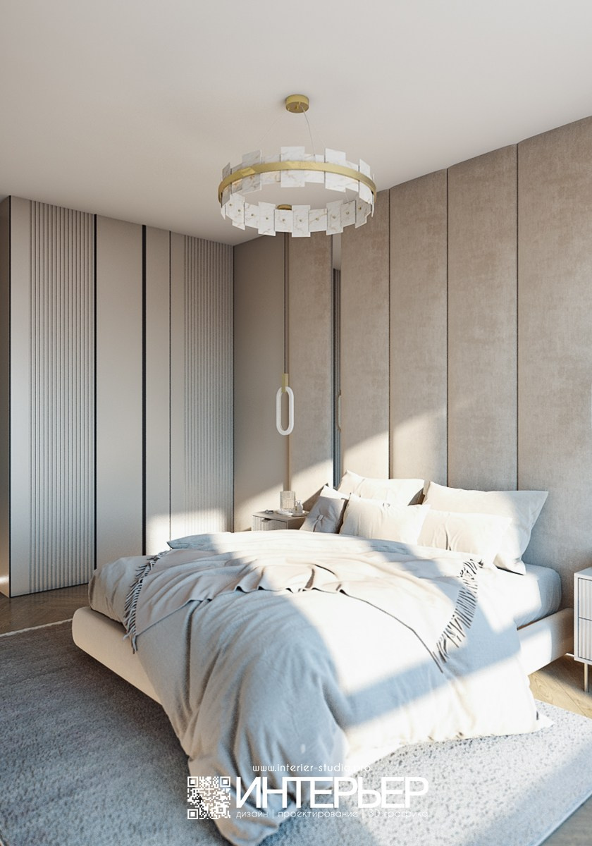 Михаил. ЖК Печорин. Спальня 2 и санузел. Дизайн интерьера, 3D визуализация и 3D моделирование. Создание проектов и чертежей. КМВ: Кисловодск, Пятигорск, Ессентуки и удаленно