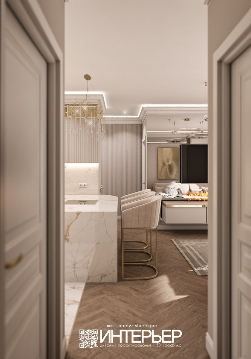 Квартира Амро и Валентины г. Москва. Дизайн интерьера, 3D визуализация и 3D моделирование. Создание проектов и чертежей. КМВ: Кисловодск, Пятигорск, Ессентуки и удаленно