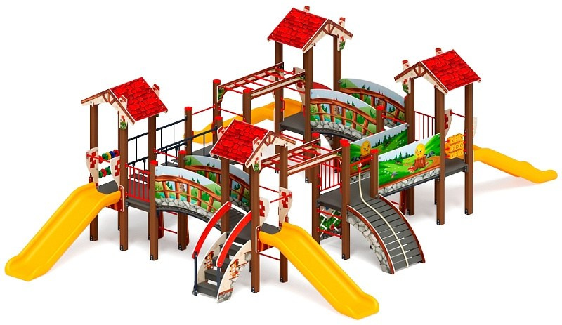 В гостях у сказки горка пластиковая Н 900 ДИК 1.05.01-28                                                                                                                      Габариты (ШхДхВ): 9590х8090х2790                                                                                                                                                                        Зона безопасности, мм: 13590х12090                                                                                                                                                                           Скат горки: H=900 (пластиковый скат)