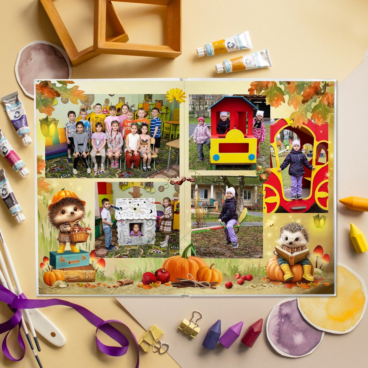 Дизайн — Ёжики. Medlori fotobook Выпускные альбомы в Липецке Лариса Медведева