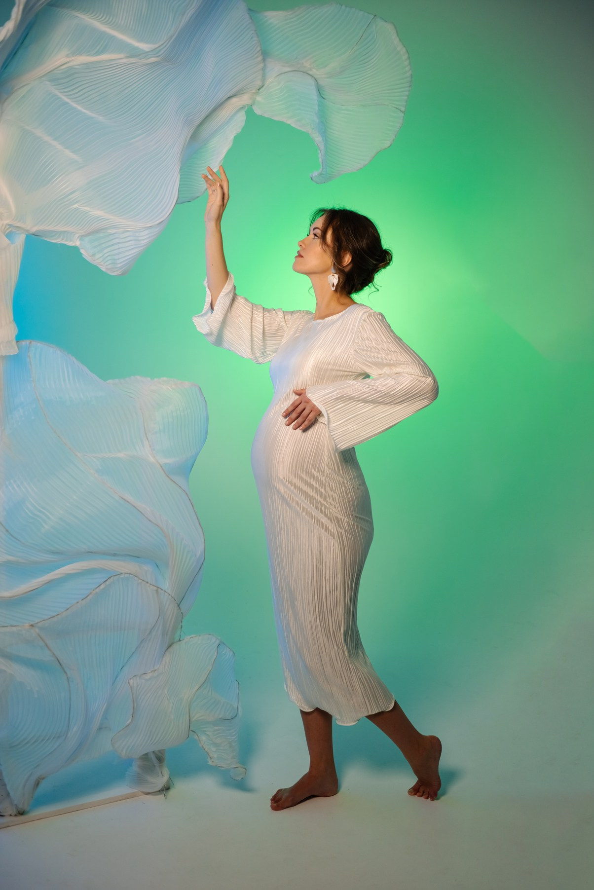 Беременность. Циклорама с вуалью. Свадебный и сеейный фотограф в Санкт-Петербурге Елена Худякова