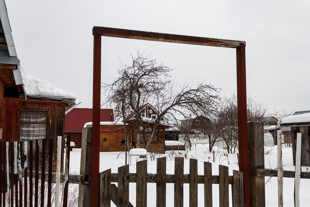 Калитка как картина с деревом