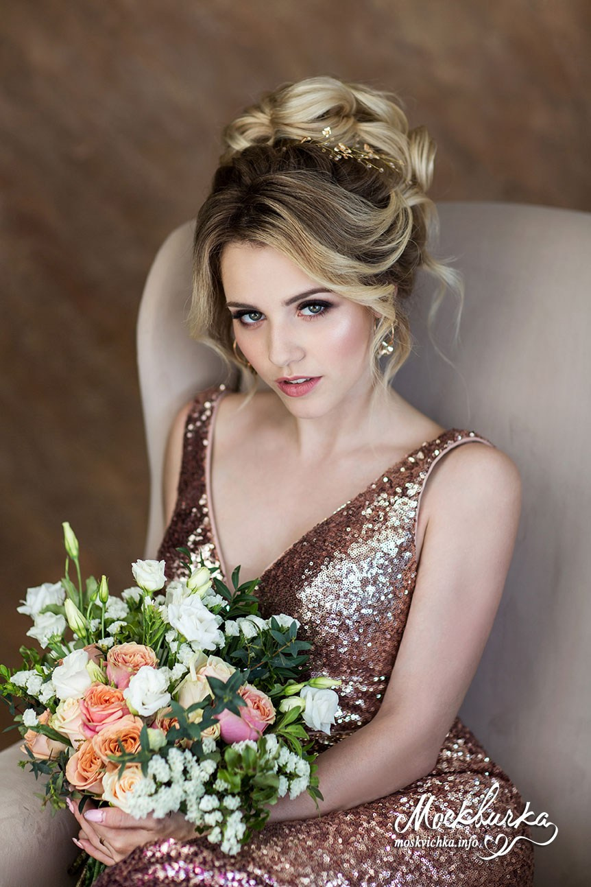 Вечерние образы. Прически и макияж на свадьбу, фотосессию, корпоратив от стилиста Кандаловой Елены в Москве, Домодедово