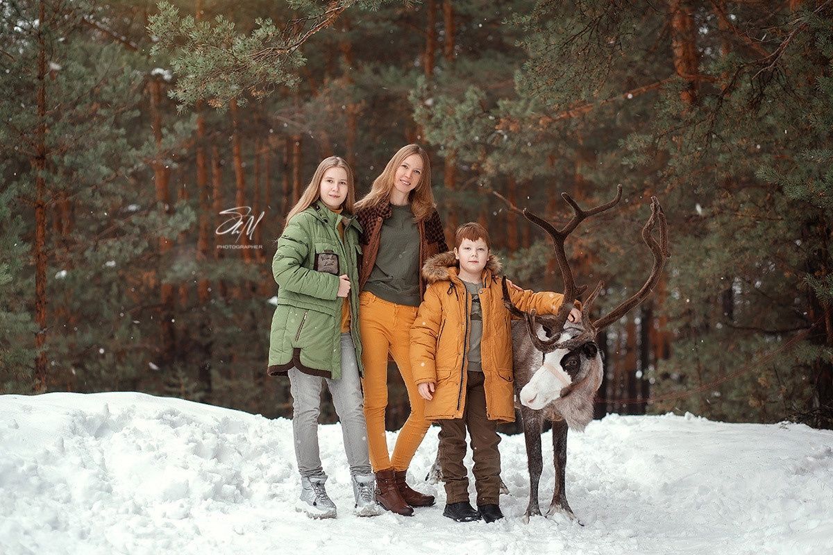 Съёмки с оленем. Фотограф беременности и семейный фотограф в Нижнем Новгороде Мила Шелест