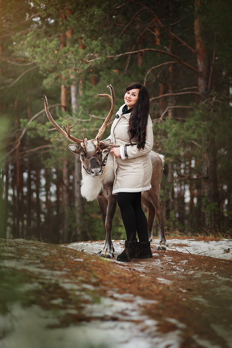 Съёмки с оленем. Фотограф беременности и семейный фотограф в Нижнем Новгороде Мила Шелест