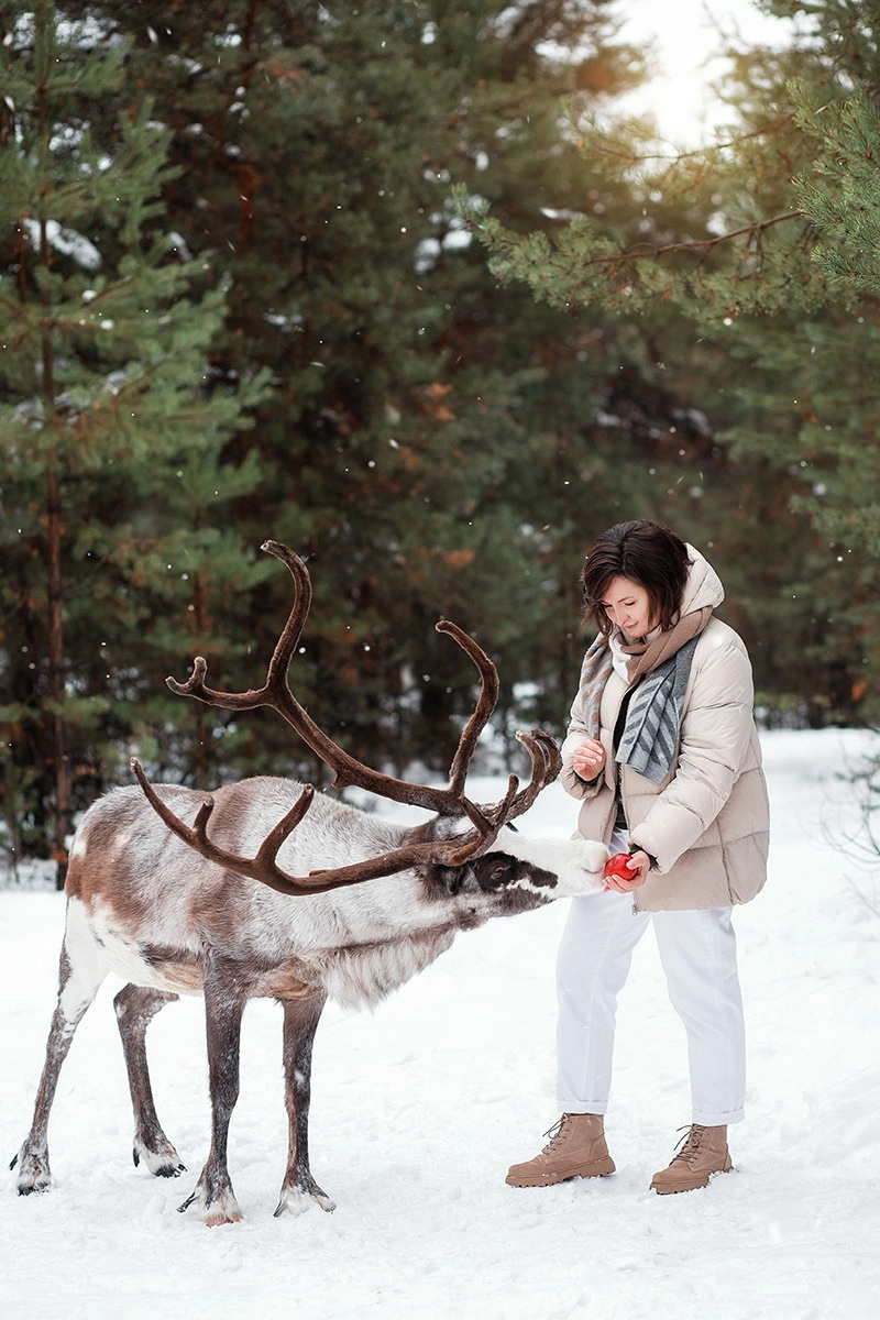 Съёмки с оленем. Фотограф беременности и семейный фотограф в Нижнем Новгороде Мила Шелест