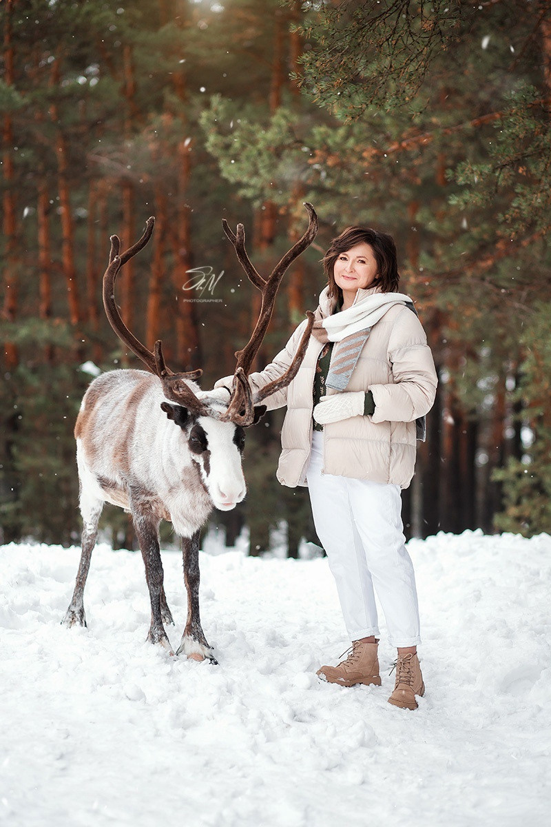 Съёмки с оленем. Фотограф беременности и семейный фотограф в Нижнем Новгороде Мила Шелест