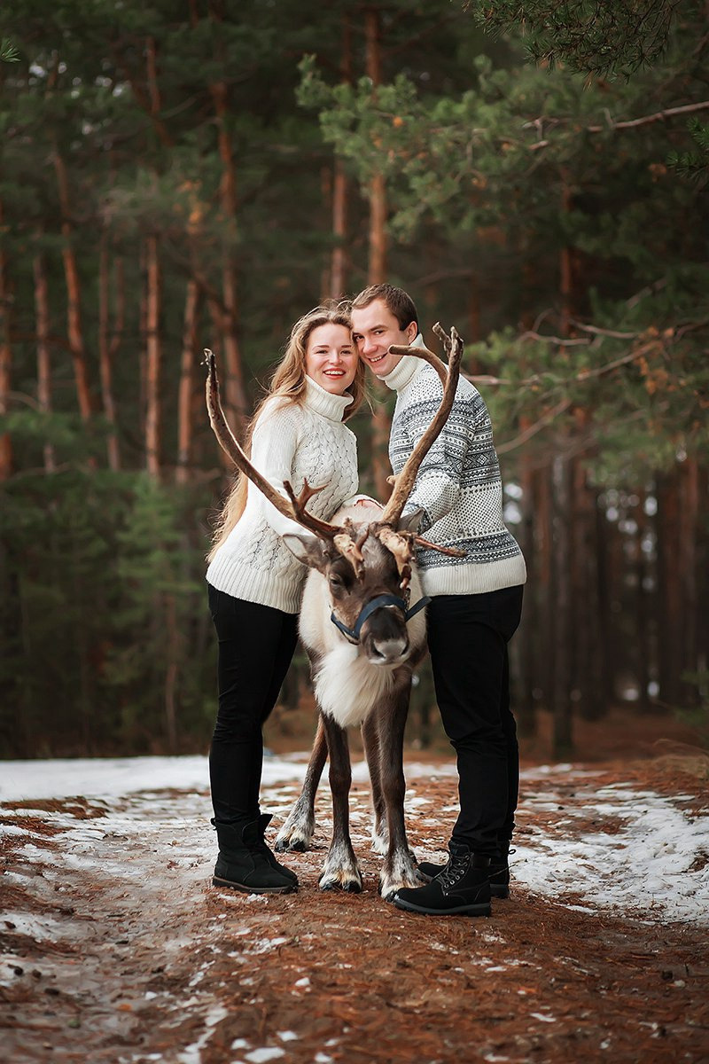 Съёмки с оленем. Фотограф беременности и семейный фотограф в Нижнем Новгороде Мила Шелест