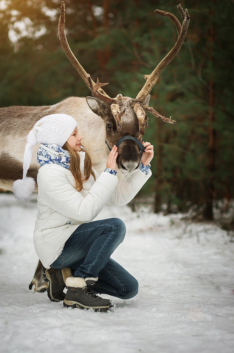 Съёмки с оленем. Фотограф беременности и семейный фотограф в Нижнем Новгороде Мила Шелест