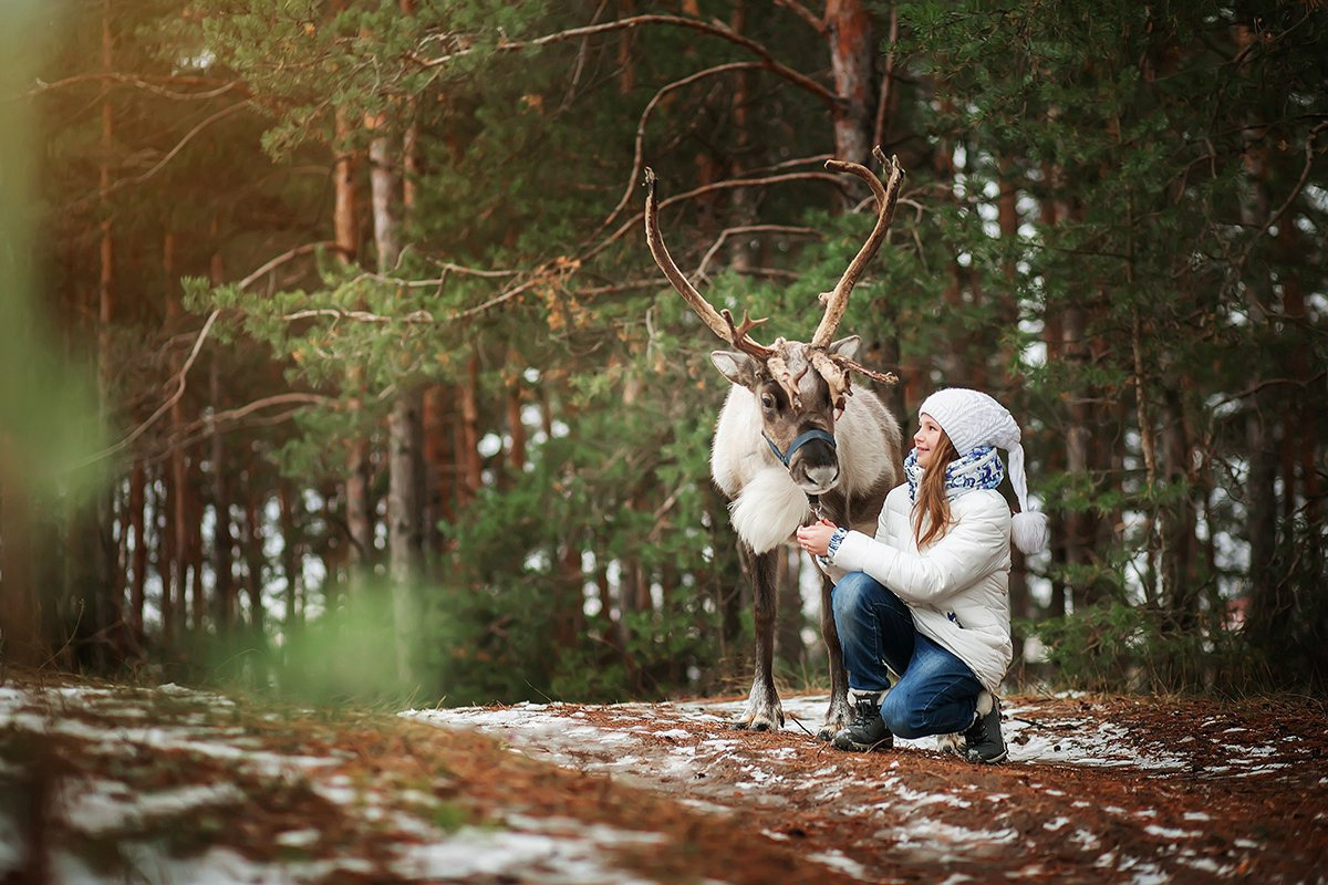 Съёмки с оленем. Фотограф беременности и семейный фотограф в Нижнем Новгороде Мила Шелест