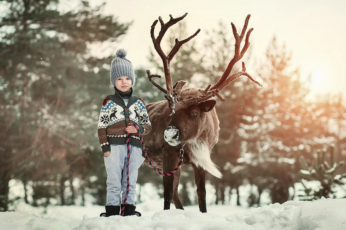 Съёмки с оленем. Фотограф беременности и семейный фотограф в Нижнем Новгороде Мила Шелест