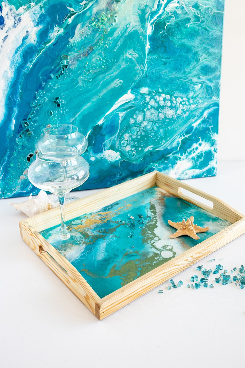 Подставки, менажницы, подносы из смолы. Художник Якимова Юлия картины в интерьер и предметы декора