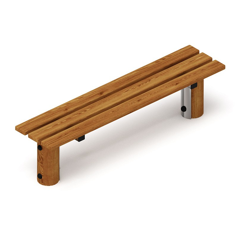 Скамья (лиственница темный) МФ 42.04.01-Л.И1.01 Габариты (ШхДхВ): 1700х390х430 Зона безопасности, мм: 2700х1390