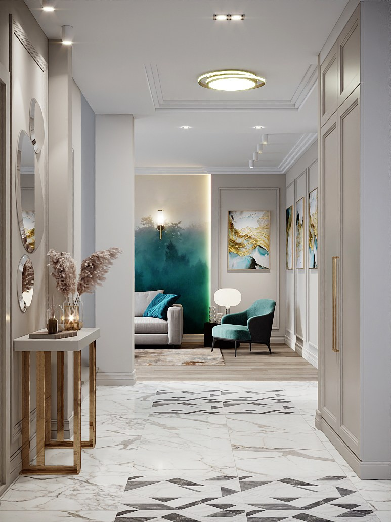 Дом с бирюзовыми акцентами. Студия дизайна