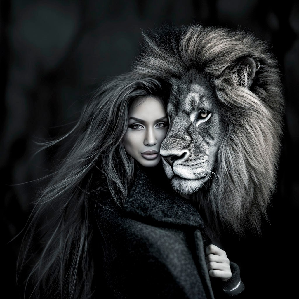 Нейрофотосессия для Юлии. Девушка и гепард/девушка и лев. ФотоХудожник Харитонова Ирина г. Санкт-Петербург