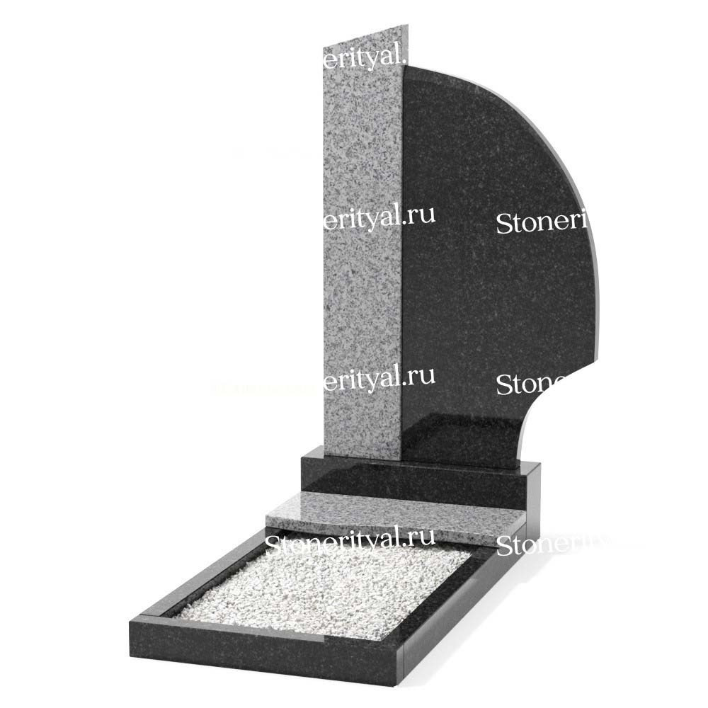 Комбинированные памятники на одного. Изготовление и установка памятников в Москве и МО