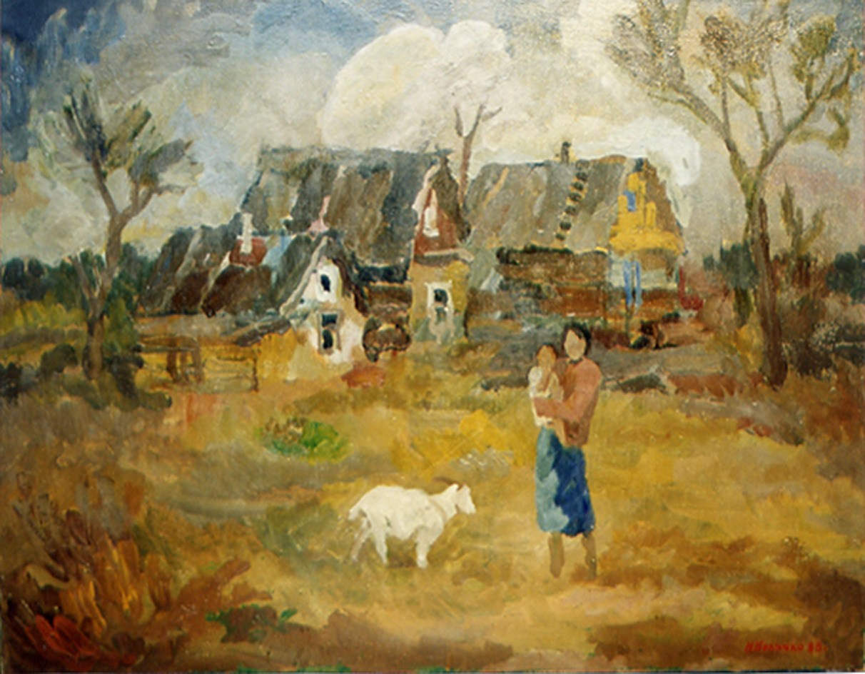 «Деревенская мадонна» 1988 год Собр. Д. Томас. Мадрид. Художник Величко Вадим Семёнович