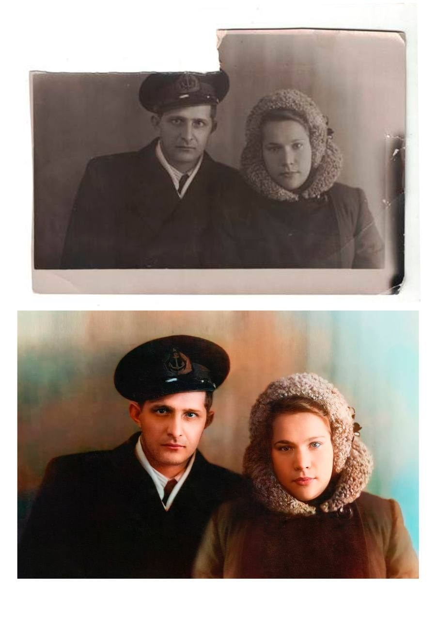 Реставрация старых фотографий. Фотограф фотосалон SO! photo&video город Находка Приморский край