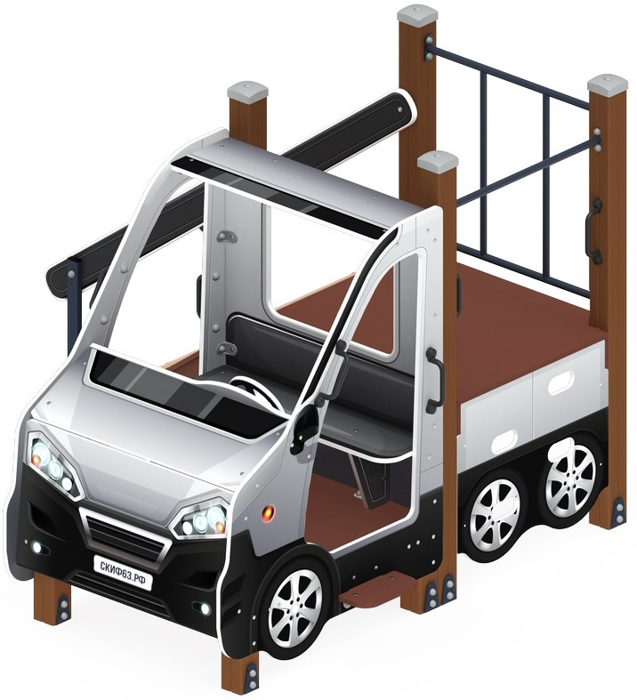 Машинка (серая) - Беседка машинка - МФ 10.03.06-02 Габариты (ШхДхВ): 2190x2110x1700 Зона безопасности, мм: 5190х5110