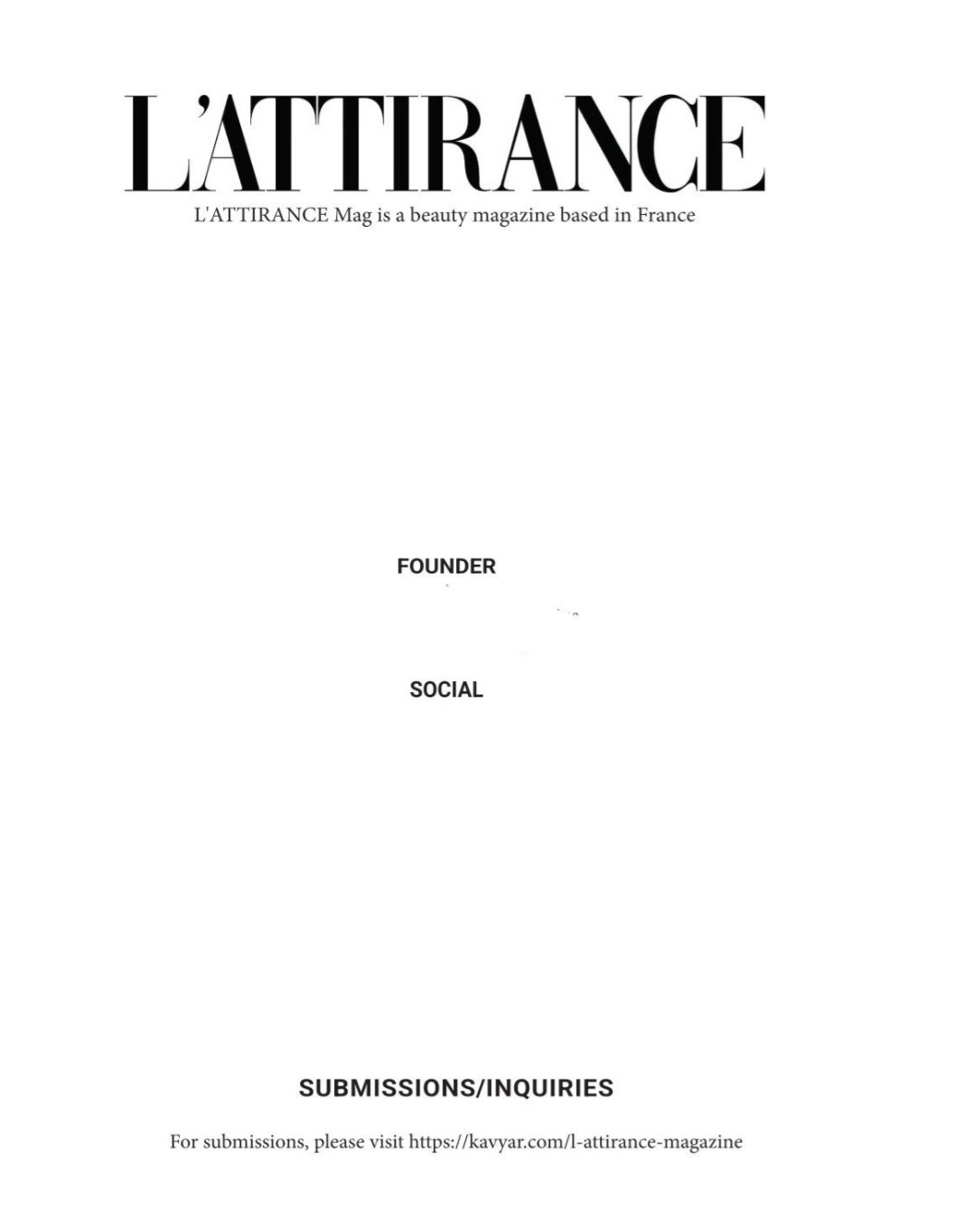 L'ATTIRANCE