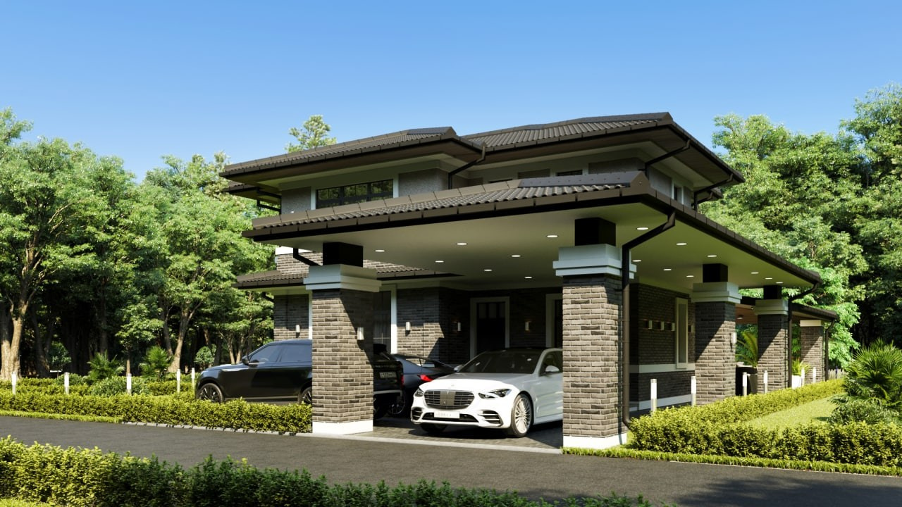 Двухэтажный дом площадью 185 м² в классическом современном стиле в п.Витязево. Архитектор Вера Каракезиди