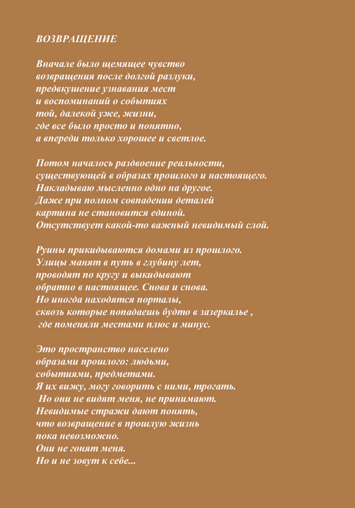 Возвращение. Return. Фотограф Ира Соколова Санкт-Петербург