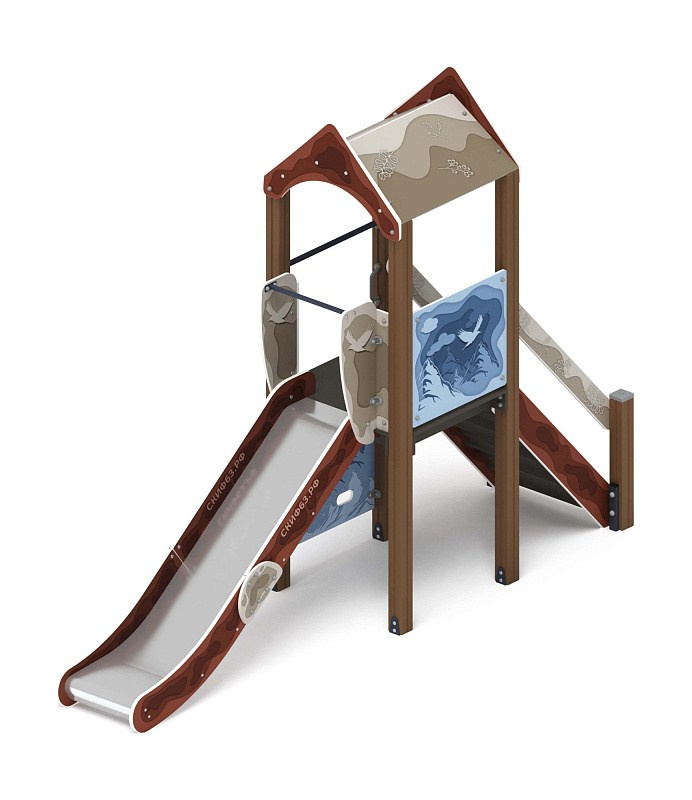 Играйте с нами (Алтай) - ДИК 2.01.1.01-04 - Игровой комплекс H=1200                                                                                                Габариты (ШхДхВ): 4080x1000x3000                                                                                                                                                                     Зона безопасности, мм: 7580х4000                                                                                                                                                                        Скат горки: H=1200 (металлический скат)                                                                                                                                           Возрастные ограничения от 5 до 12 лет