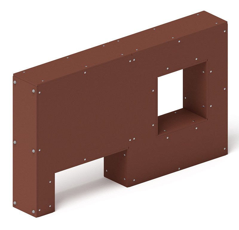 Стенка два пролома СО 2.95.02 Габариты (ШхДхВ): 2370х350х1370 Зона безопасности, мм: 5370х3350 Высота падения 1370 мм 